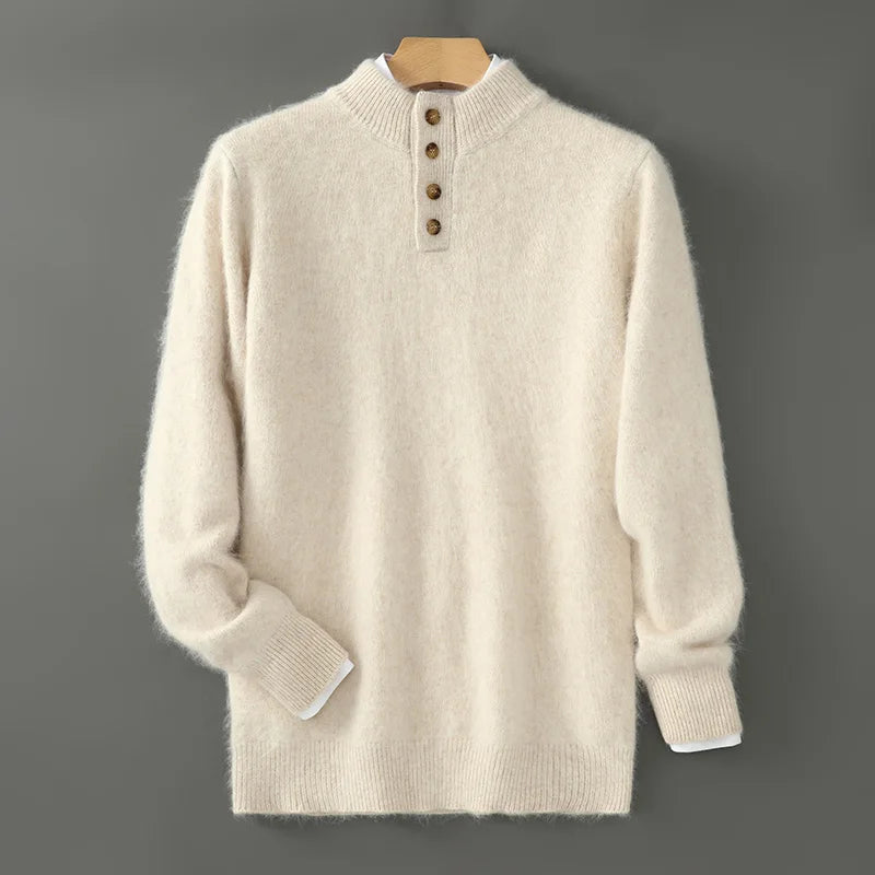 Classic Button-Front Knit Sweater